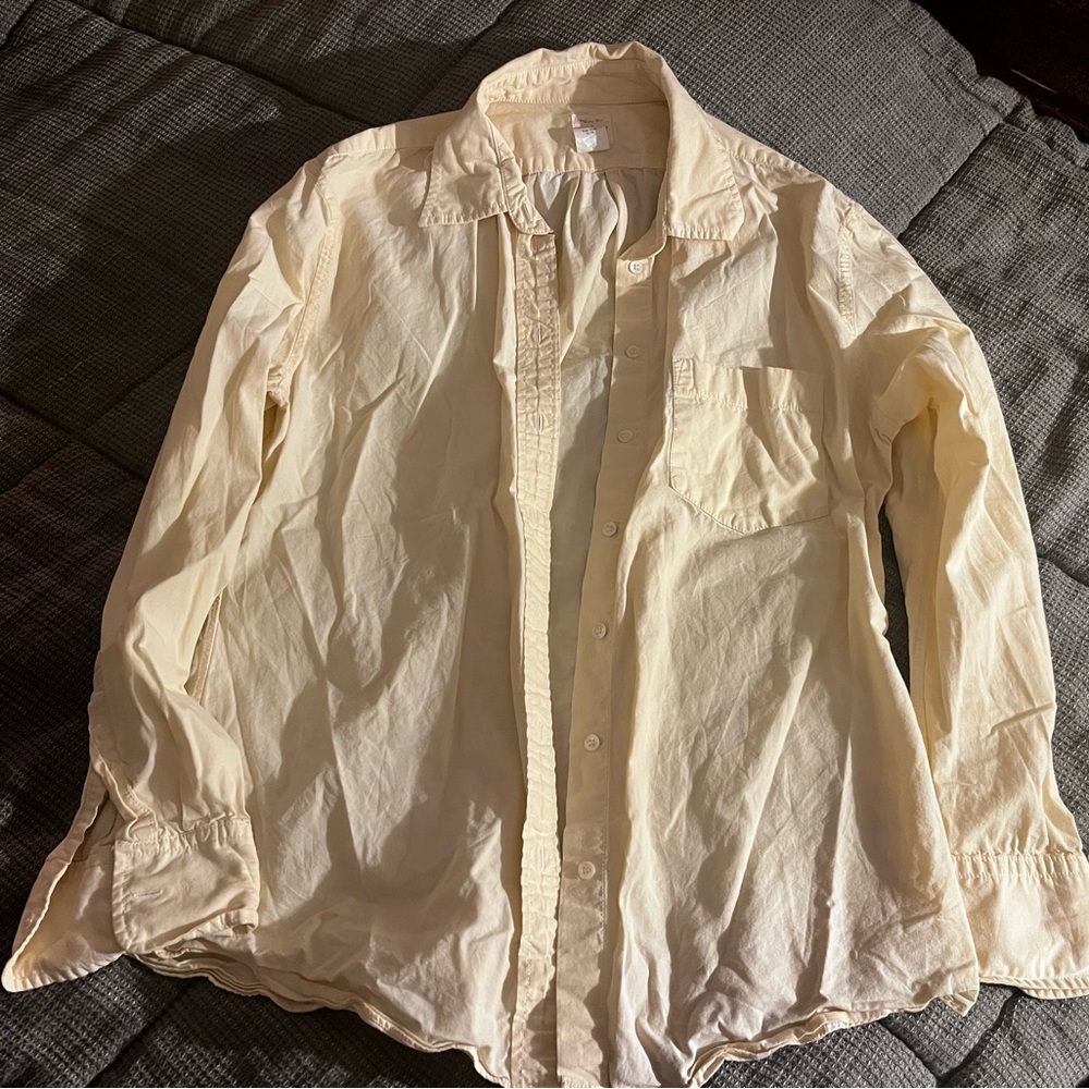 J. Crew yellow Boyfriend shirt size medium